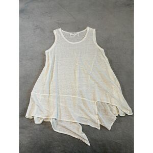 Grizas Sleeveless Tank Tunic 100% Washed Linen Size Large